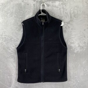 Patagonia Vest mens Small Synchilla Fleece Full Zip Pockets Black Outdoor Casual